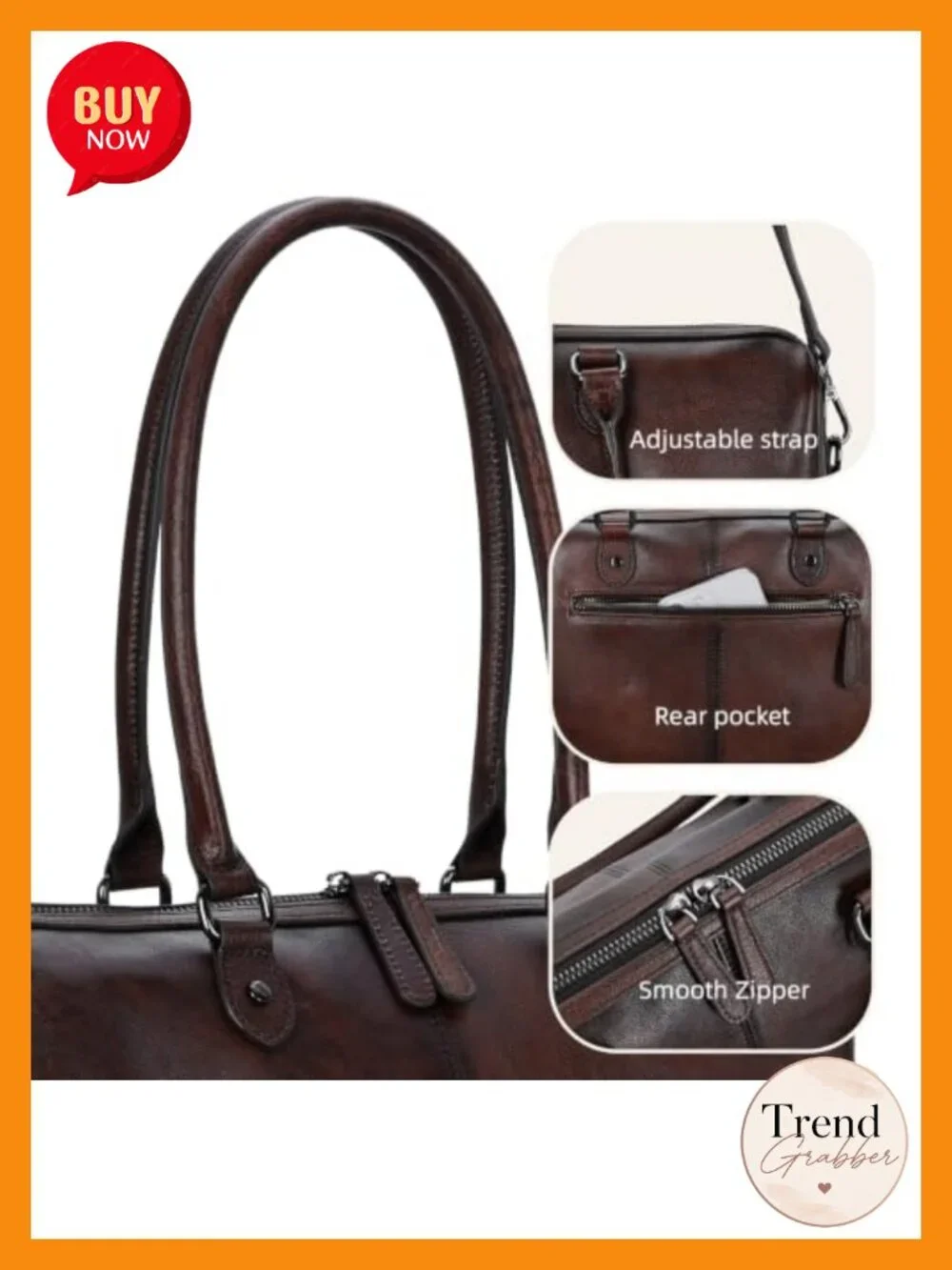 Genuine Leather Satchel Shoulder Bag Structured Tote Crossbody Purse